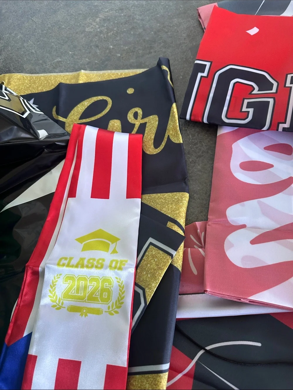 Graduation Party Supplies Bundle - Red, Black & Gold all class of 2026 stuff